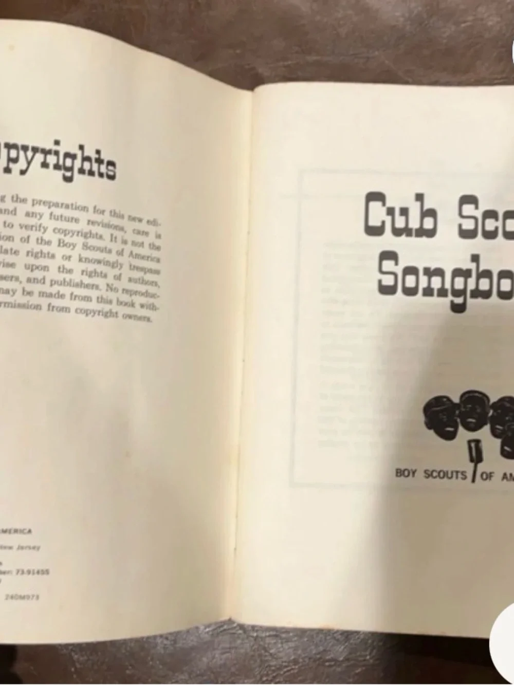 Vintage Cub Scout Songbook - Orange and Blue